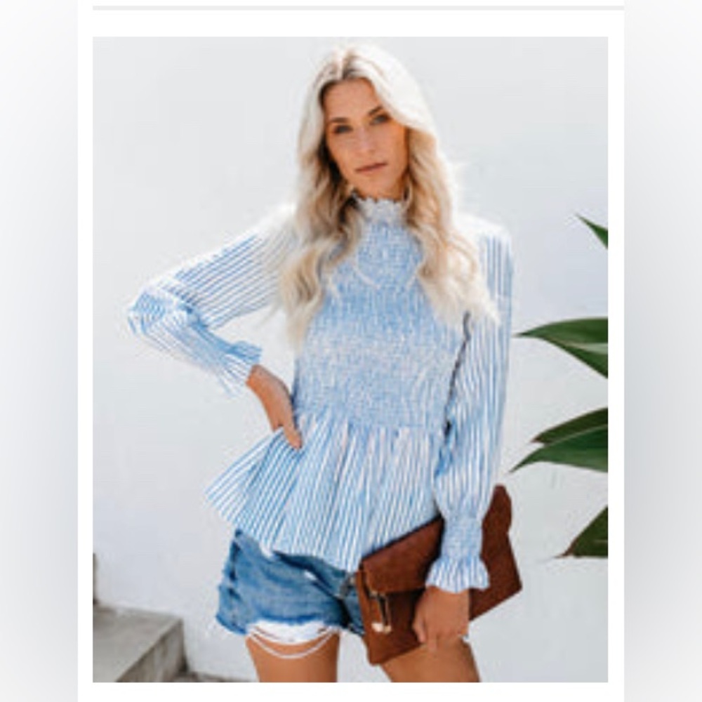 Flawless Blue Blouse NWOT